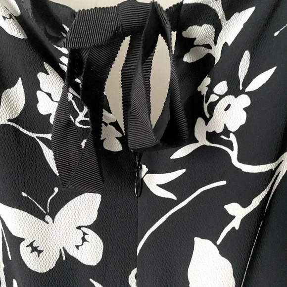 RSVP by TALBOTS |Black/White Floral Print Flowing Fit & Flare Midi Dress Size 10 - Picture 7 of 11